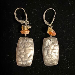 Silpada Earrings Sterling & Carnelian Dangle W0887